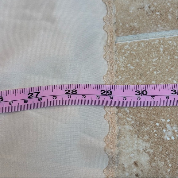 Vintage Olga Slip Dress 34 Nylon Beige Lace Trim Lingerie Nightgown 1950s–60s - Picture 5 of 7